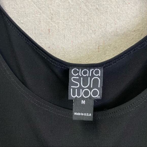 CLARA SUNWOO black Signature Cold Shoulder Tunic size Medium made in USA - Picture 10 of 12